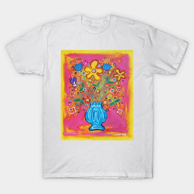 'Flowers in a Blue Vase' T-Shirt by jerrykirk